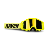 Gogle i okulary motocyklowe - Gogle Cross Raven Sniper Neonowy Żółty/Czarny - miniaturka - grafika 1