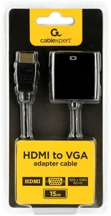Adapter AV Gembird HDMI - D-Sub VGA czarny - Złącza, przejściówki, adaptery - miniaturka - grafika 1