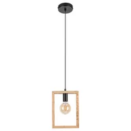 Lampy sufitowe - Rabalux Indigo 2292 lampa wisząca zwis 1x40W E27 czarna/drewniana - miniaturka - grafika 1