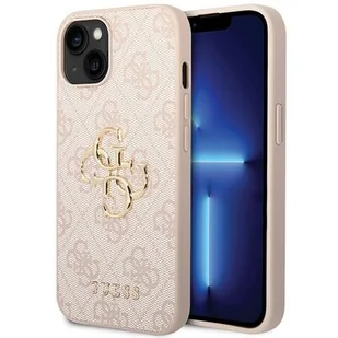 Guess GUHCP15S4GMGPI etui obudowa do iPhone 15 6.1" różowy/pink hardcase 4G Big Metal Logo - Etui i futerały do telefonów - miniaturka - grafika 1
