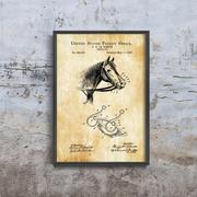 Plakaty - Plakat retro do salonu Urząd Patentowy Cowboy Patent Horse USA A3 30x40cm bez ramki pion - miniaturka - grafika 1