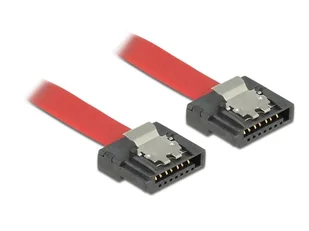 Delock Przewód SATA FLEXI 6 Gb/s o dł. 20 cm, czerwony, metalowe zaciski 83833 - Kable komputerowe i do monitorów - miniaturka - grafika 2