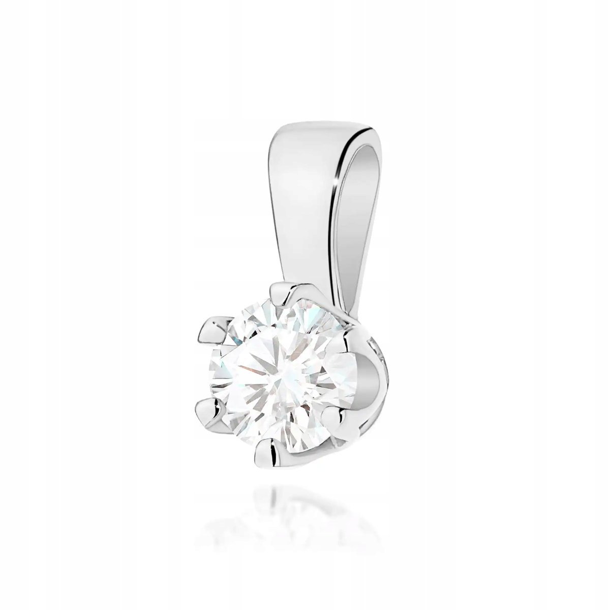 Kobiecy złoty wisiorek 585 z diamentem białe złoto elegancka efektowna 14kt