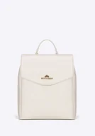 Torebki damskie - Damski plecak ze skóry naturalnej o fakturze groszkowej kremowy - miniaturka - grafika 1