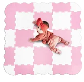 Maty piankowe - Mata piankowa podłogowa puzzle piankowe duża dzieci kojec duża gruba różowa 25cz - miniaturka - grafika 1