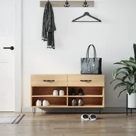 Wieszaki i stojaki - vidaXL Ławka z miejscem na buty, dąb sonoma, 102x35x55 cm - miniaturka - grafika 1