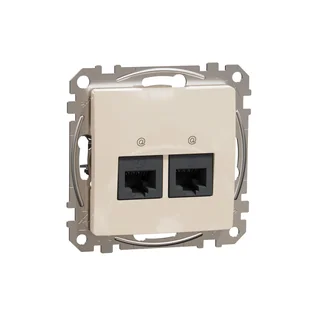 Schneider Gniazdo internetowe 2xRJ45 kat.6 UTP SEDNA Design & Elements beżowy - Gniazdka elektryczne - miniaturka - grafika 1