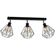 Lampy sufitowe - KET Druciana LAMPA sufitowa metalowa OPRAWA industrialna czarny KET454 - miniaturka - grafika 1