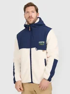 Bluzy męskie - 4F Polar sherpa regular z kapturem męski - biały XXL - miniaturka - grafika 1