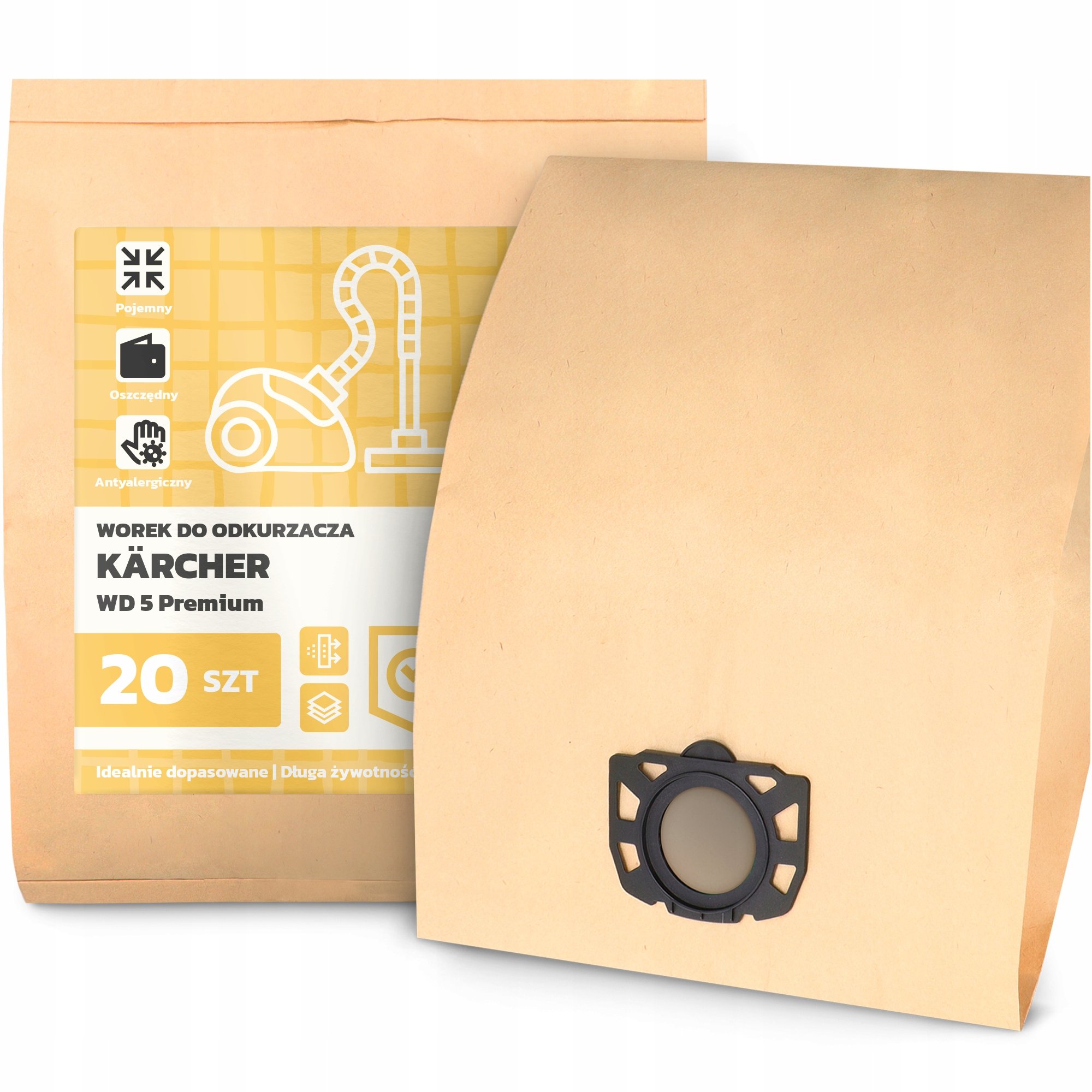 20x Worek do Odkurzacza Kärcher Wd 5 Premium Pojemny Duży Torba Worki 2A-W