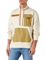 Bluzy męskie - G-STAR RAW Męska bluza Cargo Mock, Weiß (Dk Talc B782-a488), L - miniaturka - grafika 1
