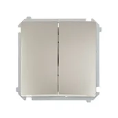 Wyłączniki światła i elektryczne - Simon Włącznik podwójny BASIC satynowy, metalizowany - miniaturka - grafika 1