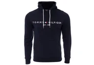 Bluzy męskie - Tommy  Hilfiger Bluza Męska Ocieplana Z Kapturem Core Tommy Logo Hoody Navy Mw0Mw10752 403 S - miniaturka - grafika 1