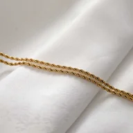 Łańcuszki - Łańcuszek złoty splot korda cienki 50 cm stal chirurgiczna - miniaturka - grafika 1