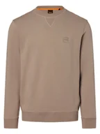 Bluzy męskie - BOSS Orange Bluza męska - Westart Mężczyźni Bawełna beżowy jednolity, S - miniaturka - grafika 1