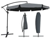 Parasole ogrodowe - Parasol ogrodowy z pokrowcem duży DALLAS 350cm SZARY - miniaturka - grafika 1