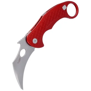 Nóż składany LionSteel L.E.One Karambit Red Aluminium, Stone Washed MagnaCut by Emerson Design (LE1 A RS) - Noże - miniaturka - grafika 7