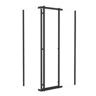 Kabiny prysznicowe - Kabina prysznicowa Titanium Open 120x80 cm czarna Durasan - miniaturka - grafika 1