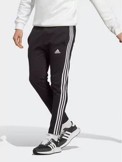 Spodnie sportowe męskie - adidas Spodnie dresowe Essentials Single Jersey Tapered Open Hem 3-Stripes Joggers IC0044 Czarny Regular Fit - grafika 1