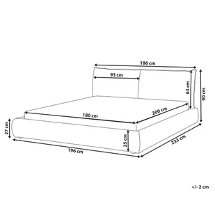 Łóżko wodne sztruksowe 180 x 200 cm beżowoszare VINAY Lumarko! - Łóżka - miniaturka - grafika 10