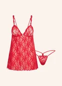 Majtki damskie - Skims Zestaw Stretch Lace: Koszulka Nocna I Stringi rot - miniaturka - grafika 1