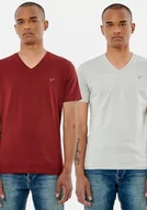 Koszulki męskie - Kaporal, koszulka męska, model prezentowy, kolor bordowy/szary, rozmiar XXL, Bordeaux/szary, XXL - miniaturka - grafika 1