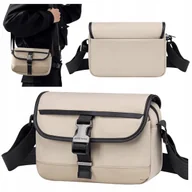 Torebki damskie - Torebka na ramię beżowa miejska listonoszka damska na dokumenty telefon - miniaturka - grafika 1