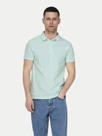 Koszulki męskie - Only & Sons Polo Fletcher 22024827 Zielony Regular Fit - miniaturka - grafika 1