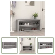 Szafki na buty - The Living Store Stojak na buty szary Sonoma 100x35x45 cm Materiał drewnopochodny - miniaturka - grafika 1