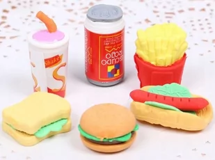 Gumki do mazania zestaw fast food - Przybory szkolne - miniaturka - grafika 2