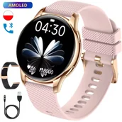 Smartwatch - Rubicon Diana RBN-Diana-ROSE-BLK Różowy - miniaturka - grafika 1