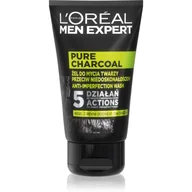 Żele do mycia twarzy - Loreal Paris Paris Men Expert Pure Charcoal żel do mycia twarzy przeciw niedoskonałościom 100ml - miniaturka - grafika 1