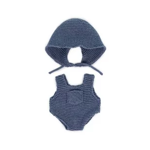 Miniland Dzianinowy Zestaw Dla Lalki 21Cm Rompers Z Czapką - Lalki dla dziewczynek - miniaturka - grafika 1