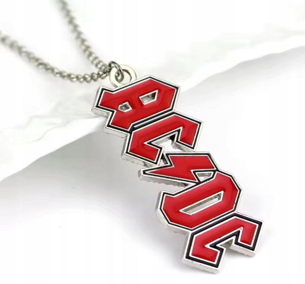Naszyjnik srebrny wisiorek AC/DC Rock Metal prezent