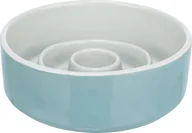 Miski dla psów - Trixie Slow Feeding, miska ceramiczna, dla psa/kota, szaro/niebieska, 1,1 l/ 17 cm, spowalniająca jedzenie - miniaturka - grafika 1