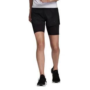 Spodenki damskie adidas  Run Fast 2in1 Shorts Black XS - Spodenki damskie - miniaturka - grafika 1