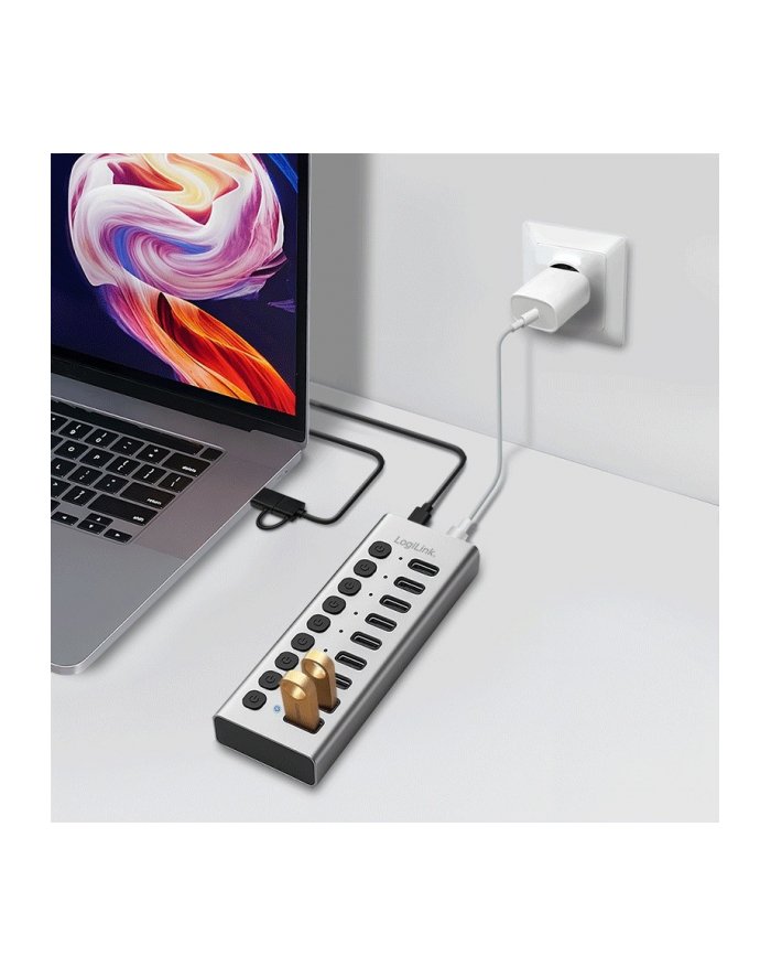 logilink Hub USB3.2 10-portow USB-A/C, funkcja on/off UA0448