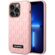 Etui i futerały do telefonów - Etui KARL LAGERFELD 3D Monogram do Apple iPhone 14 Pro Różowy - miniaturka - grafika 1
