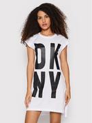 Bluzki damskie - DKNY Tunika P1RHRB2M Biały Regular Fit - miniaturka - grafika 1