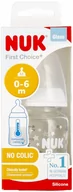 Butelki dla niemowląt - NUK Butelka szklana z wskaźnikiem temp. 120 ml 0-6m First Choice  biała - miniaturka - grafika 1