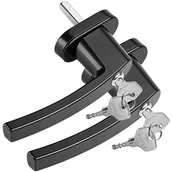 Klamki - Zestaw 2 klamek okiennych w kolorze czarnym z blokadą - miniaturka - grafika 1