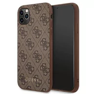 Etui i futerały do telefonów - Etui Guess do iPhone 11 Pro 5,8" brązowy hardcase 4G Metal Gold Logo - miniaturka - grafika 1