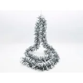 Ozdoby bożonarodzeniowe - Łańcuch choinkowy grubo / cienko cięty 9 x 200 cm srebrny - miniaturka - grafika 1