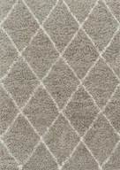 Dywany - Dywan Alvor shaggy kratka beżowy, 80x150 cm - miniaturka - grafika 1