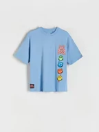 Koszulki dla chłopców - Reserved - T-shirt oversize Gang Beast - niebieski - miniaturka - grafika 1