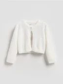Bluzy dla dziewczynek - Reserved - Puszysty kardigan - biały - miniaturka - grafika 1