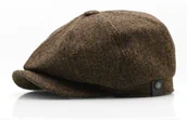 Czapki męskie - Kaszkiet Męski Ocieplany Czapka Premium 100% Wełna - miniaturka - grafika 1