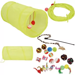 Zestaw zabawek dla kota tunel i kolorowe kulki 21 elementów - Zabawki dla kotów - miniaturka - grafika 1