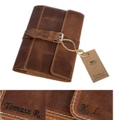 Notesy i bloczki - Notes skórzany A5 z grawerem ręcznie robiony z wymiennym wkładem - miniaturka - grafika 1