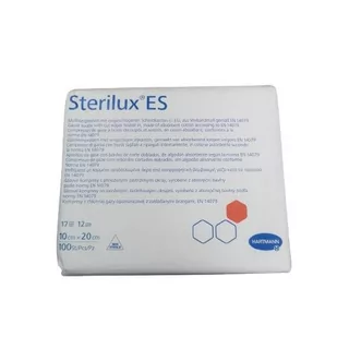 STERILUX ES kompresy z chłonnej gazy opatrunkowej z zakładanymi brzegammi 10x20cm 17nitkowe 12warstwowe, 100szt. - Apteczki i materiały opatrunkowe - miniaturka - grafika 1